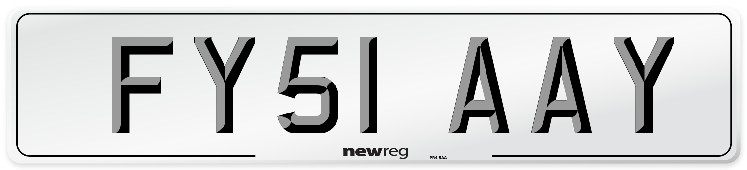 FY51 AAY Number Plate from New Reg